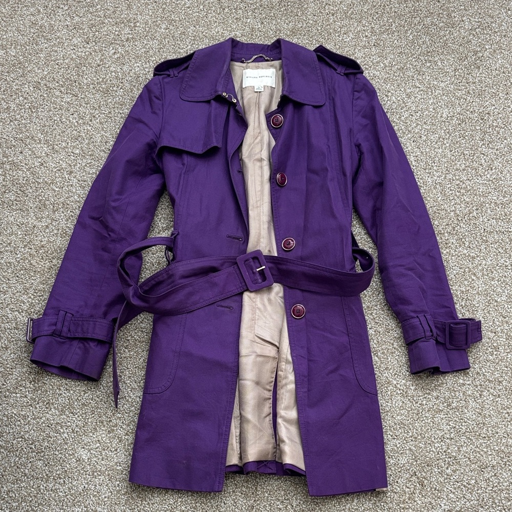 Banana Republic Deep Purple Trench Coat